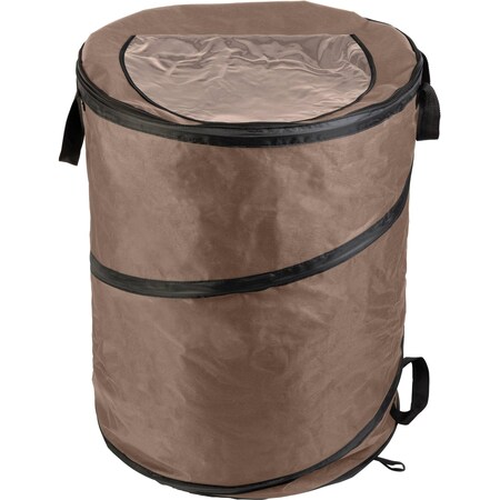 Wakeman Round Collapsible Trash Can, Beige, 600D, 3.5S steel wire, 22 in, 4 PK 75-CMP1160